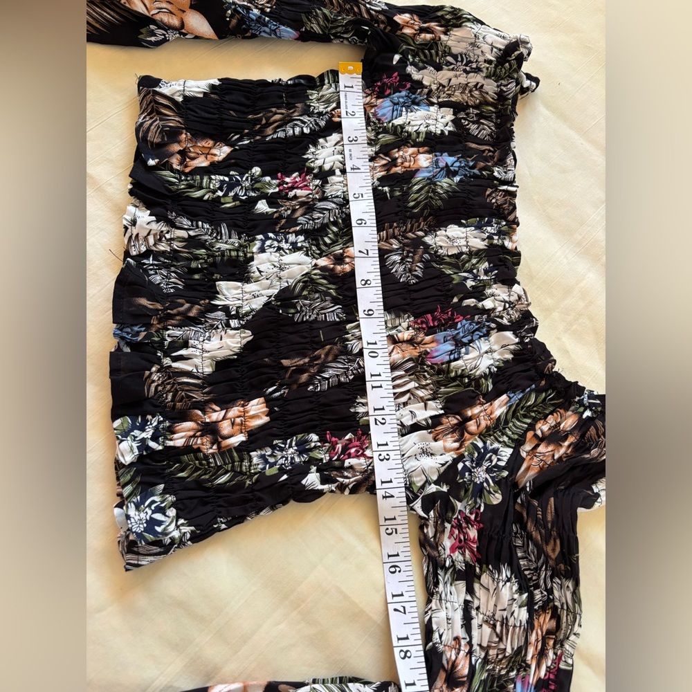 Ewto Elegant Floral Off-Shoulder Crop Top Size M long sleeve - Picture 7 of 14